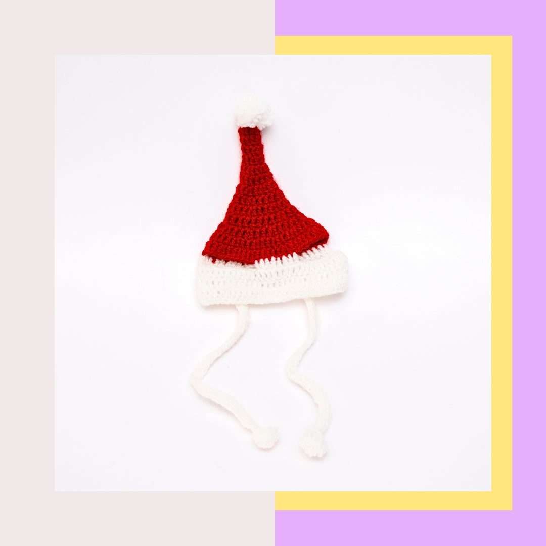 HRIKU® Woollen Pet Cap, Indian-Made, Handcrafted Fashion - Merry Red