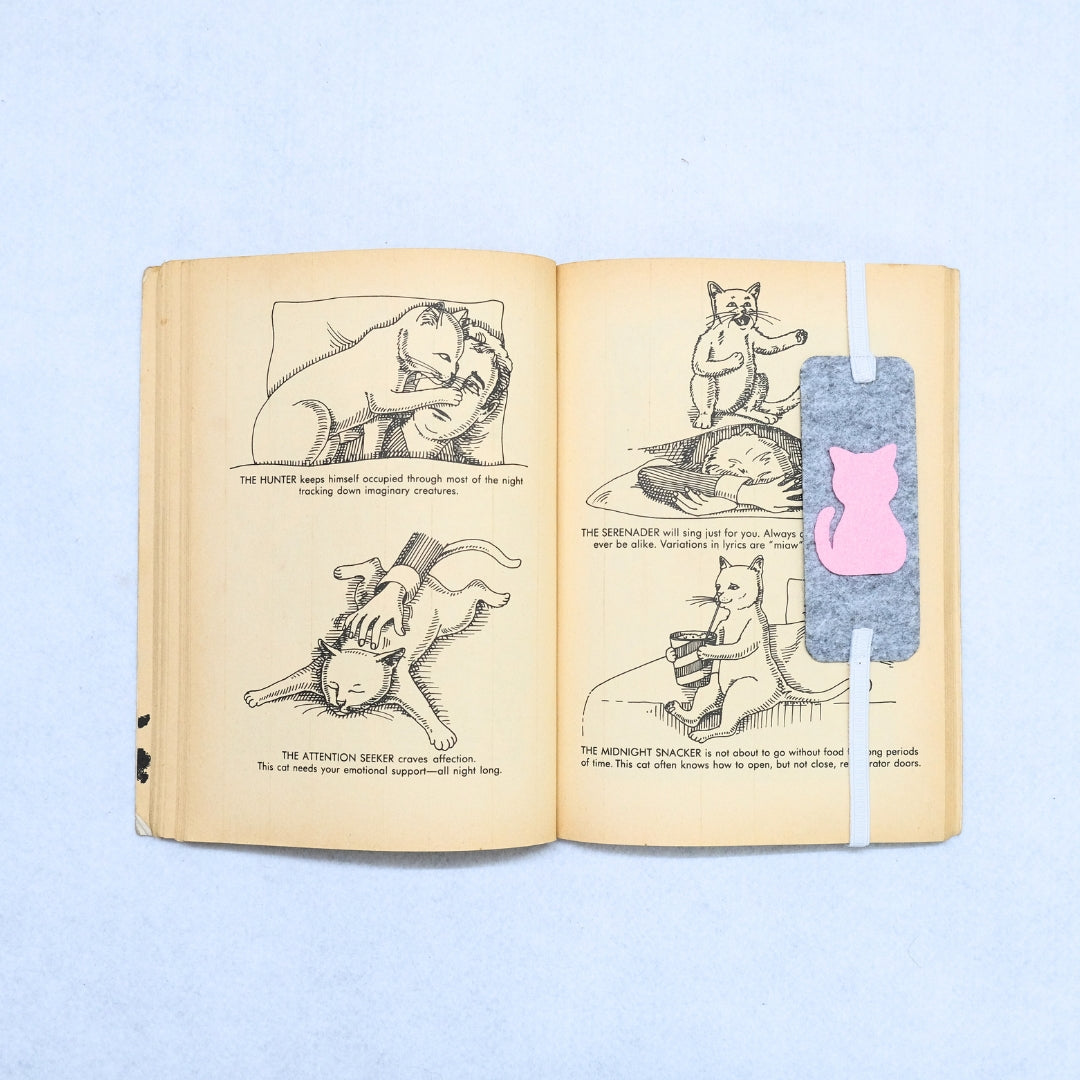 HRIKU® Felt Bookmark Set, Indian-Made, Set of 3 - Cute Cat