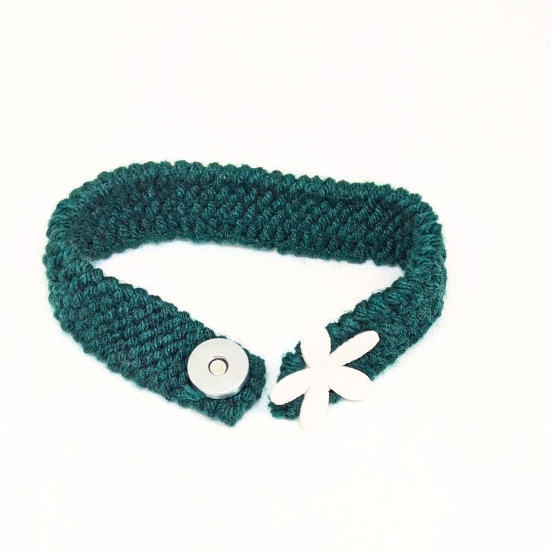 HRIKU® Cat Neck Bands - Cozy Winter Fashion for Cats - Sea Green (Pack of 2)