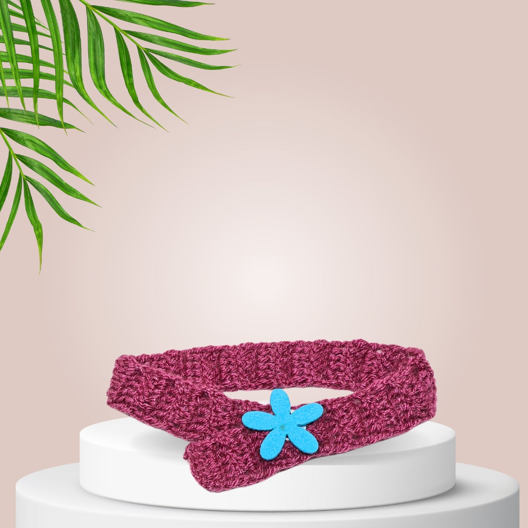 HRIKU® Crocheted Woollen Cat Muffler, Indian-Made, Handcrafted - Rubia