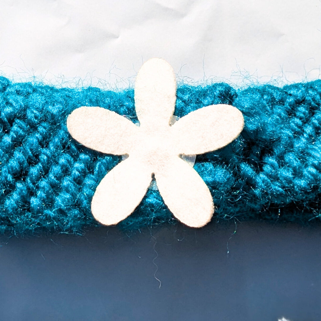 HRIKU® Cat Neck Bands - Cozy Winter Fashion for Cats - Cyan (Pack of 2)