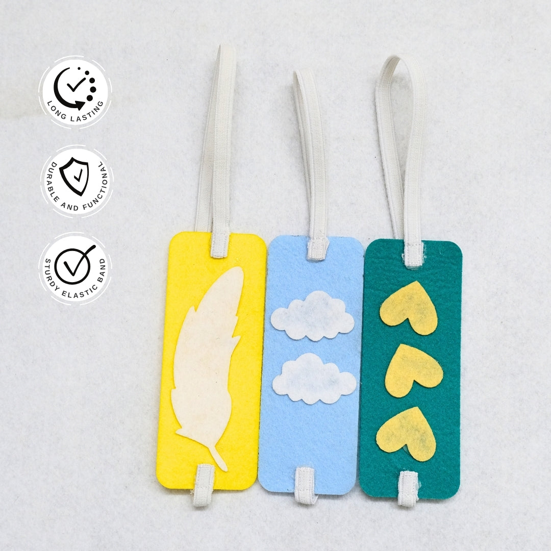 HRIKU® Felt Bookmark Set, Indian-Made, Set of 3 - Nature