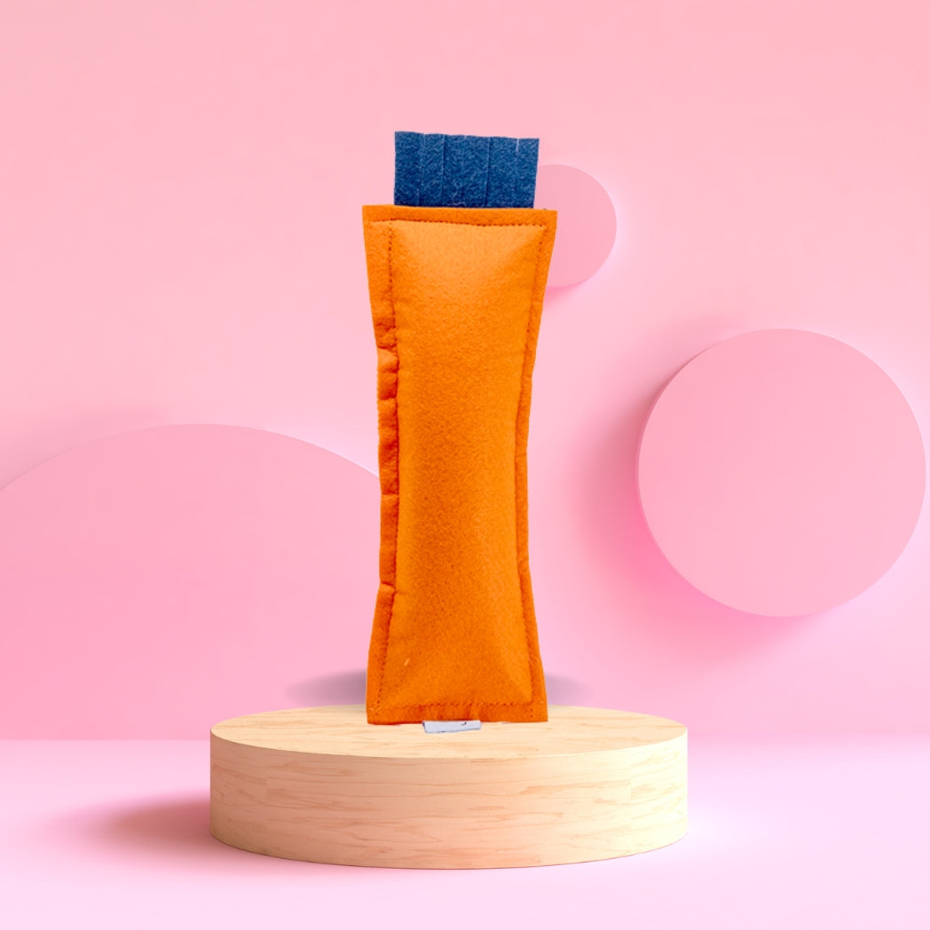 HRIKU® Catnip Felt Kicker Toy, Organic Himalayan Catnip - Orange