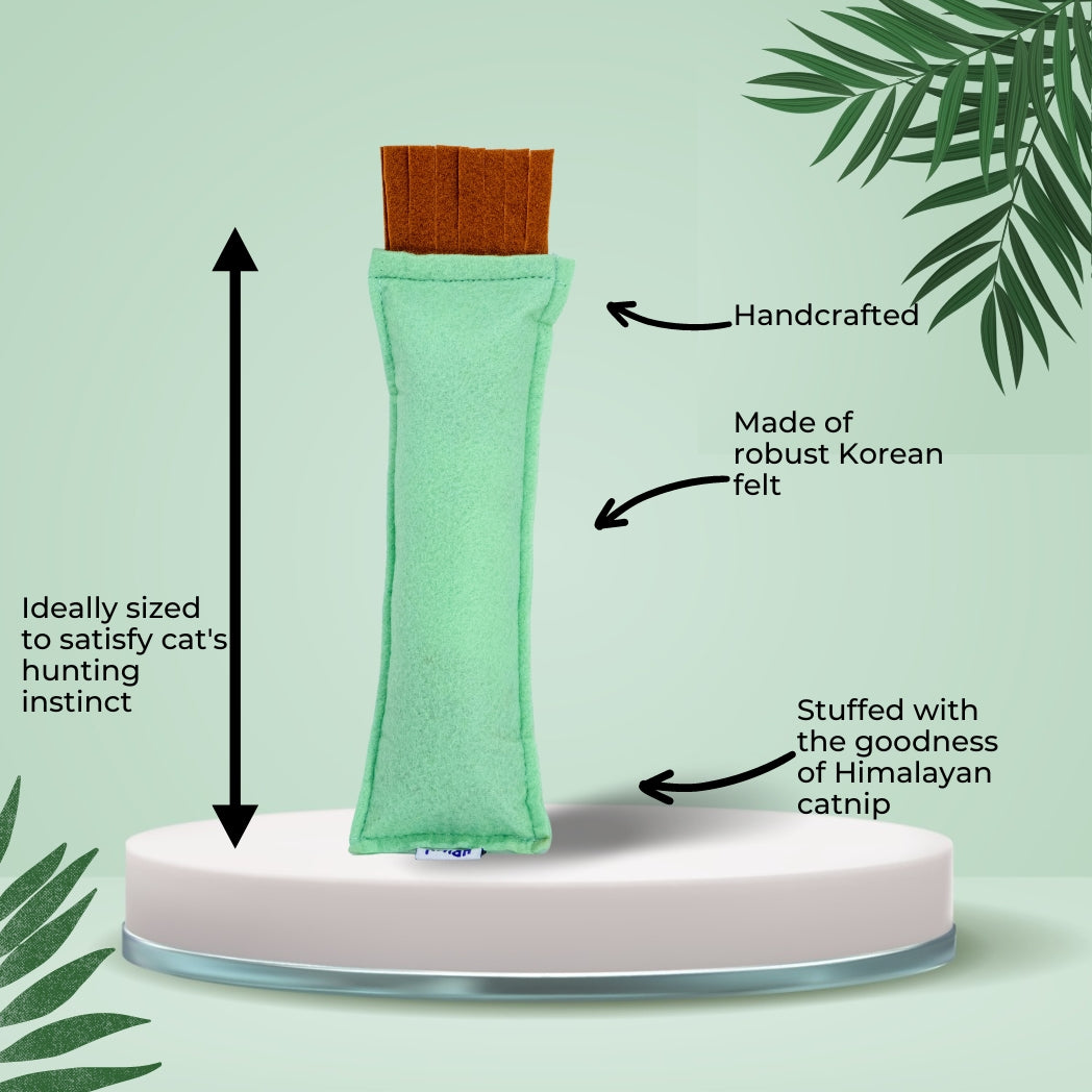 HRIKU® Catnip Felt Kicker Toy, Organic Himalayan Catnip - Mint
