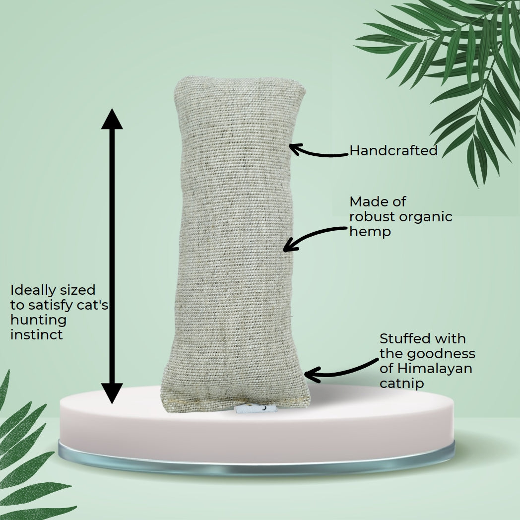HRIKU® Catnip Hemp Toy, Organic Himalayan Catnip, Handcrafted - Kicker Toy