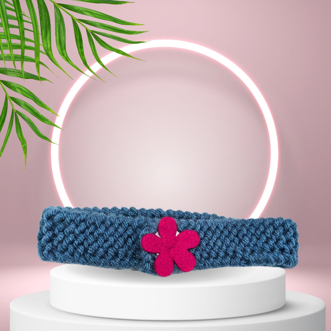 HRIKU® Cat Neck Bands - Cozy Winter Fashion for Cats - Blue (Pack of 2)