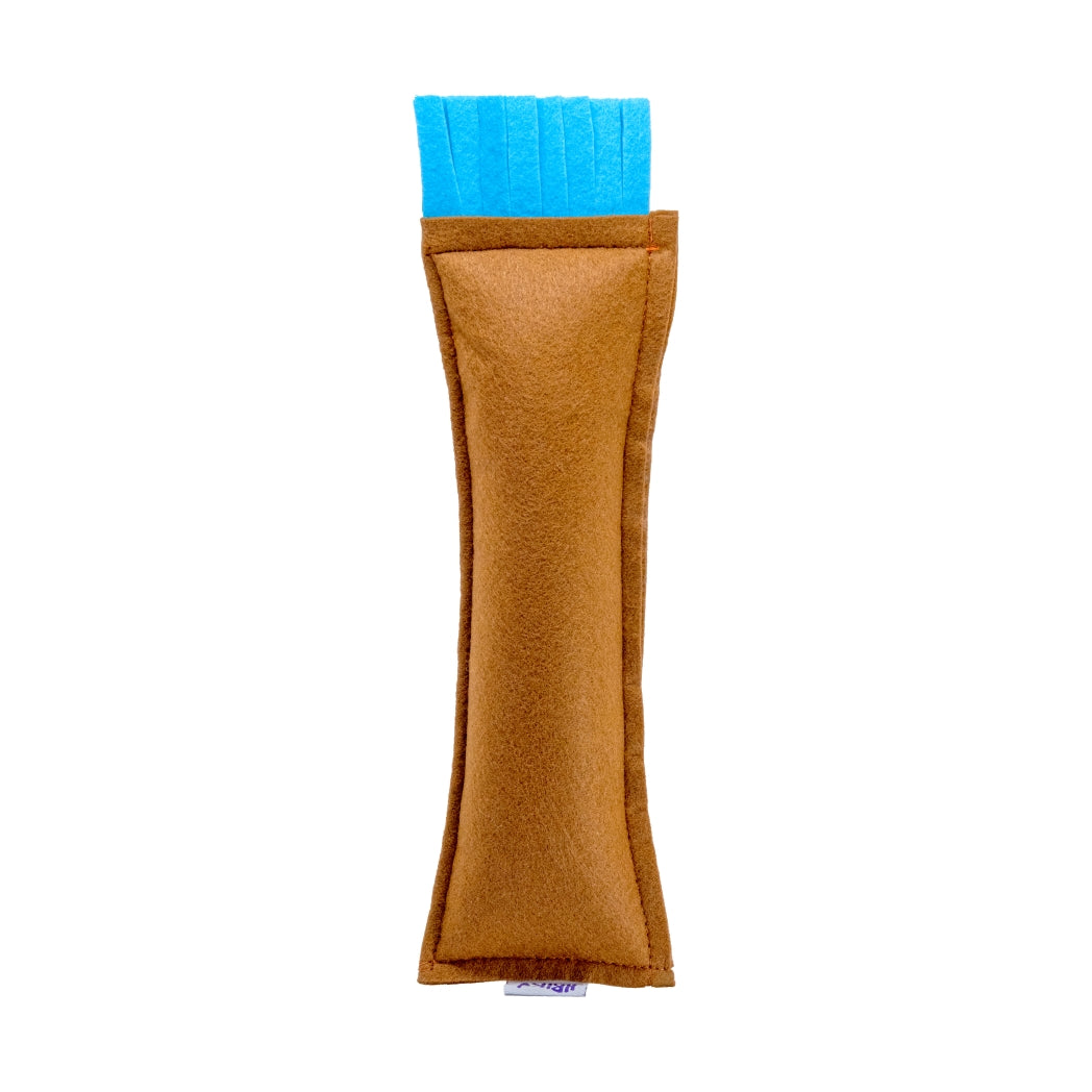 HRIKU® Catnip Felt Kicker Toy, Organic Himalayan Catnip - Brown