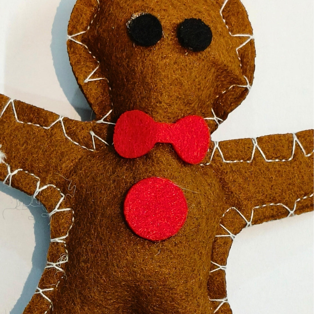 HRIKU® Felt Catnip Toy Gingerbread Man, Organic Himalayan Catnip, Handcrafted