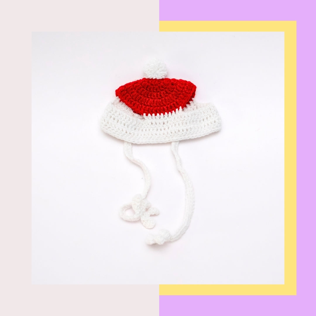 HRIKU® Woollen Pet Cap, Indian-Made, Handcrafted Fashion - Red Joy