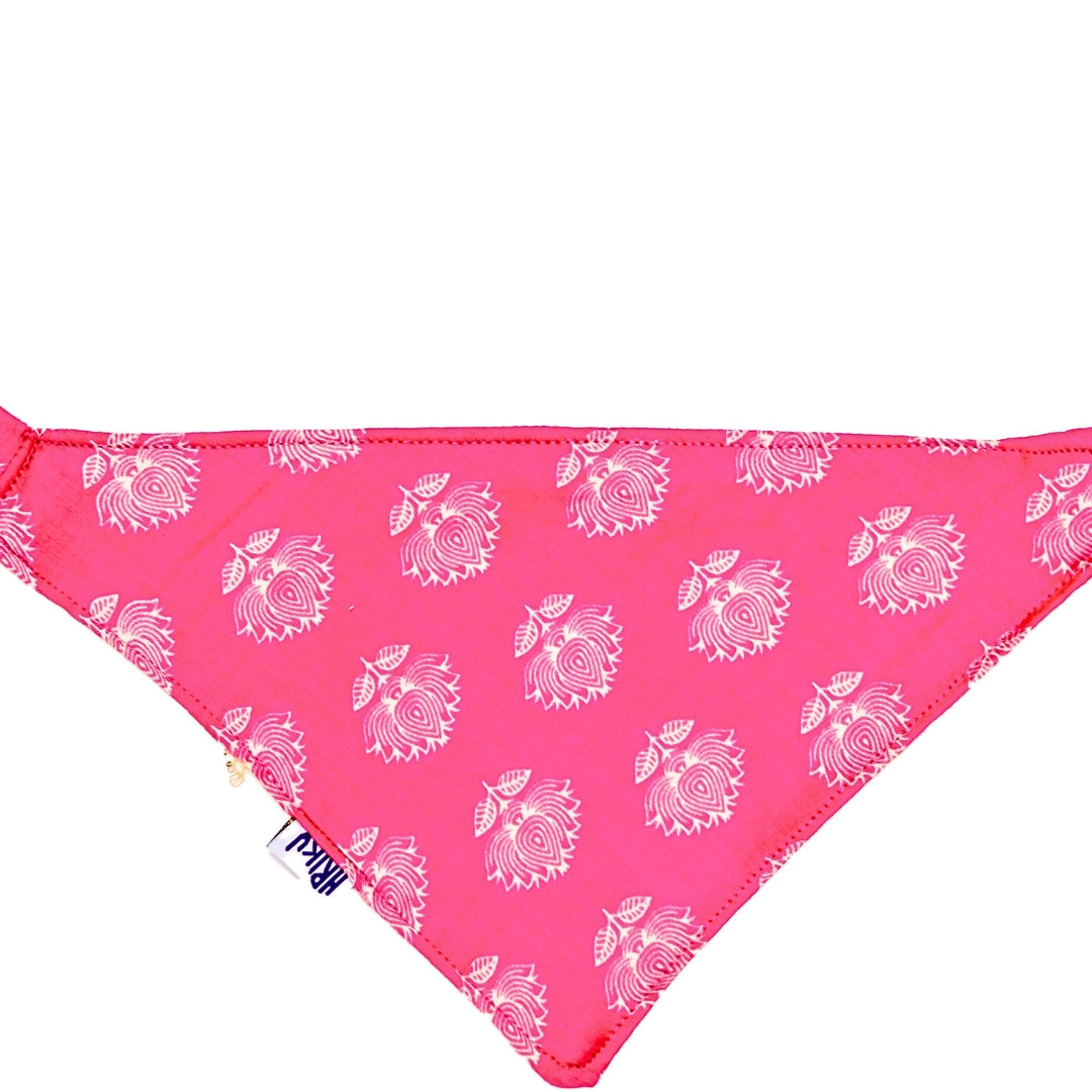 HRIKU® Cat Bandana - Cotton - Floral (Pink)