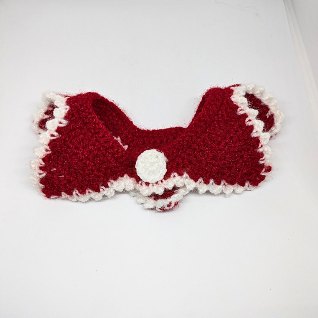 HRIKU® Christmas Wool Crochet Cat Muffler - Cozy & Festive (Red)