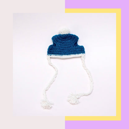 HRIKU® Woollen Pet Cap, Indian-Made, Handcrafted Fashion - Blue Moon
