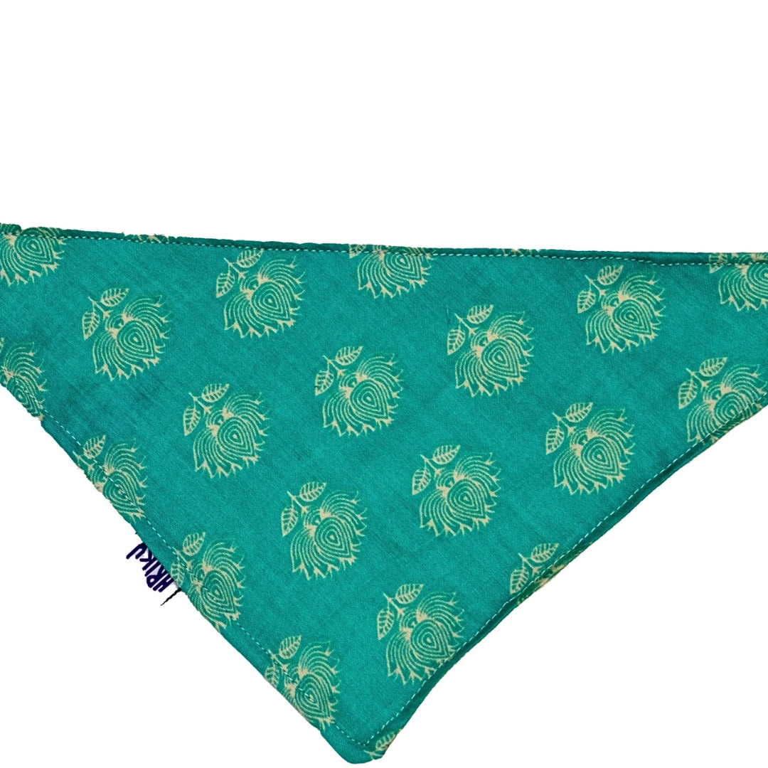 HRIKU® Cat Bandana - Cotton - Floral (Green)