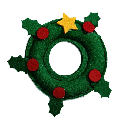 HRIKU® Felt Catnip Toy Christmas Wreath, Organic Himalayan Catnip, Handcrafted