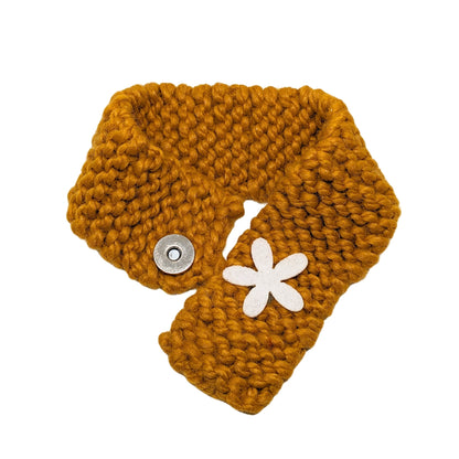 HRIKU® Crocheted Woollen Cat Muffler, Indian-Made, Handcrafted - Ochre
