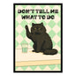 HRIKU® Art Prints - Quirky Cat & Dog Designs - Thug Cat (Without Frame)