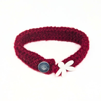 HRIKU® Cat Neck Bands - Cozy Winter Fashion for Cats - Maroon (Pack of 2)