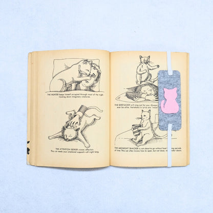 HRIKU® Felt Bookmark Set, Indian-Made, Set of 3 - Cute Cat