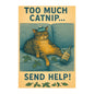 HRIKU® Art Prints - Quirky Cat & Dog Designs - Party Cat (Without Frame)