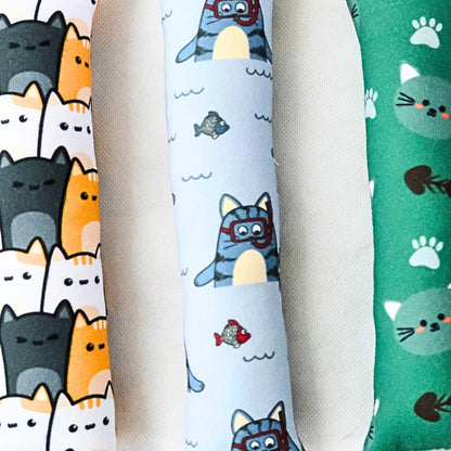 HRIKU® Catnip Canvas Kicker Toy, Organic Himalayan Catnip – Neko Parade (The Trio) - Pack of 3