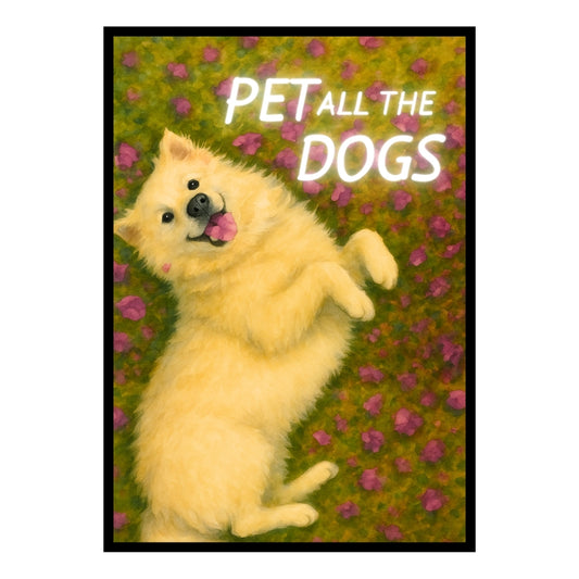 HRIKU® Art Prints - Quirky Cat & Dog Designs - Cute Dog  (Without Frame)