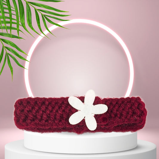 HRIKU® Cat Neck Bands - Cozy Winter Fashion for Cats - Maroon (Pack of 2)