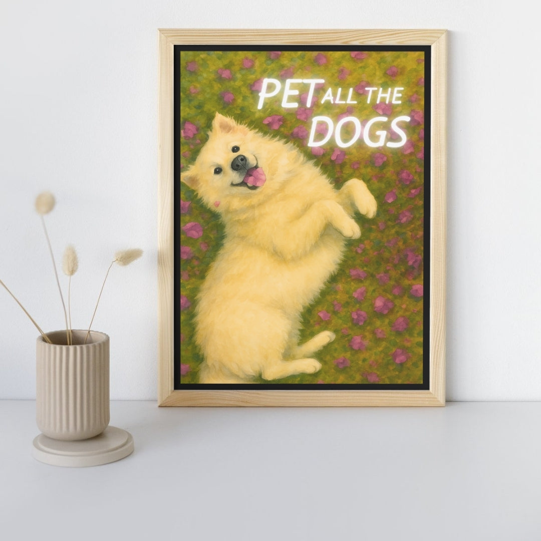 HRIKU® Art Prints - Quirky Cat & Dog Designs - Cute Dog  (Without Frame)