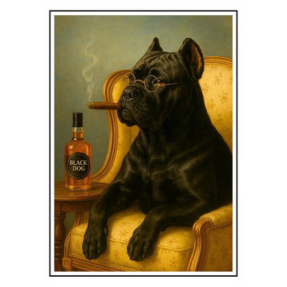 HRIKU® Art Prints - Quirky Cat & Dog Designs - The Gentleman (Without Frame)
