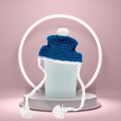 HRIKU® Woollen Pet Cap, Indian-Made, Handcrafted Fashion - Blue Moon