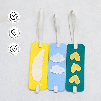 HRIKU® Felt Bookmark Set, Indian-Made, Set of 3 - Nature