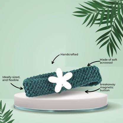 HRIKU® Cat Neck Bands - Cozy Winter Fashion for Cats - Sea Green (Pack of 2)