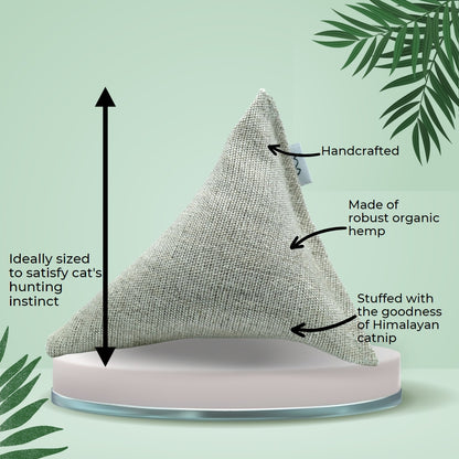 HRIKU® Catnip Hemp Toy, Organic Himalayan Catnip, Handcrafted - Samosa Toy