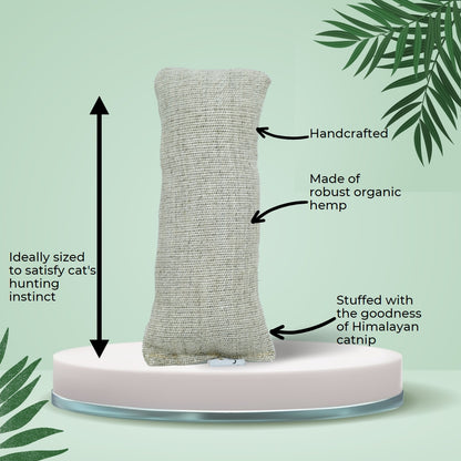 HRIKU® Catnip Hemp Toy, Organic Himalayan Catnip, Handcrafted - Kicker Toy