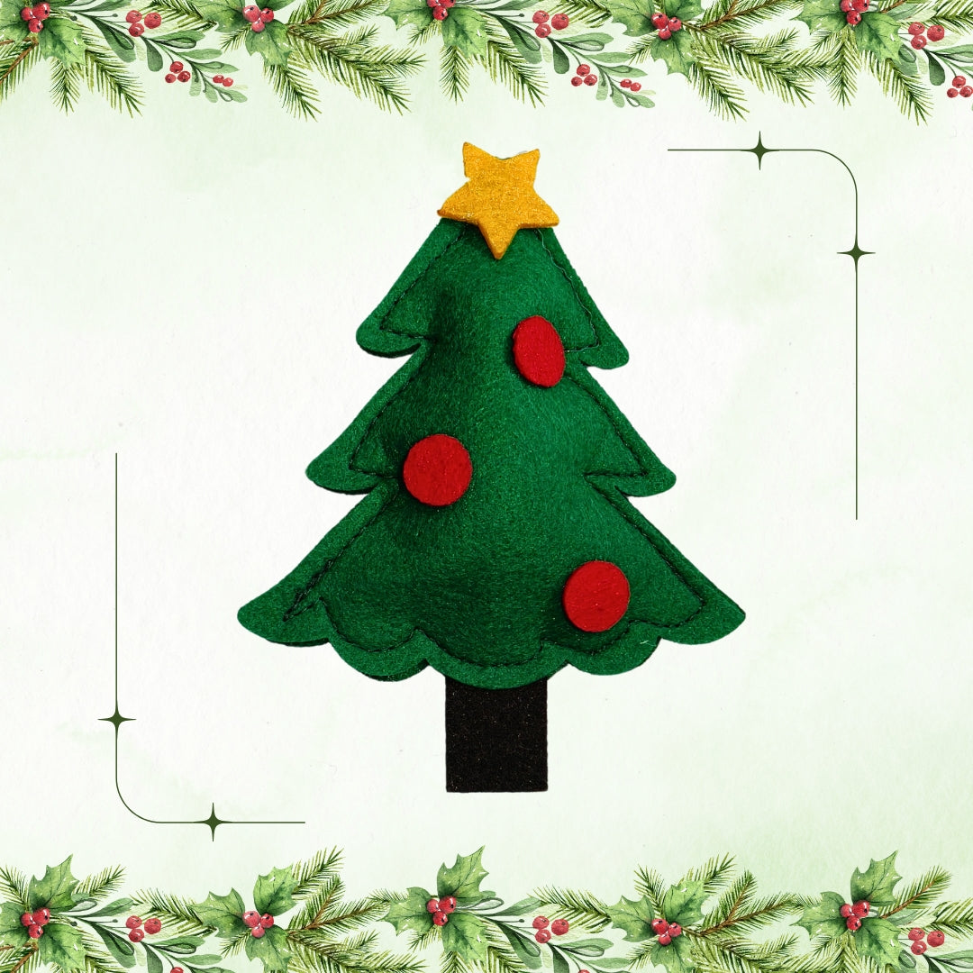 HRIKU® Felt Catnip Toy Christmas Tree, Organic Himalayan Catnip, Handcrafted