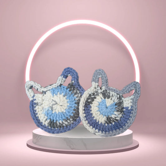 HRIKU® Crochet Wool Cat Coaster Cute & Durable -  Set of 2