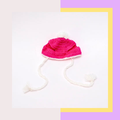 HRIKU® Woollen Pet Cap, Indian-Made, Handcrafted Fashion - Pink Panther