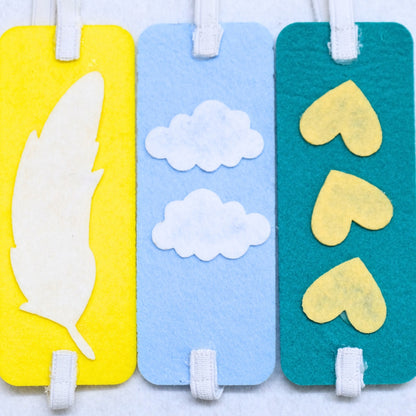 HRIKU® Felt Bookmark Set, Indian-Made, Set of 3 - Nature