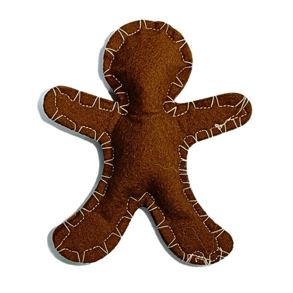 HRIKU® Felt Catnip Toy Gingerbread Man, Organic Himalayan Catnip, Handcrafted