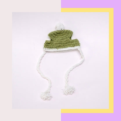 HRIKU® Woollen Pet Cap, Indian-Made, Handcrafted Fashion - Olive Garden