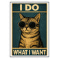 HRIKU® Art Prints - Quirky Cat & Dog Designs - Boss Cat (Without Frame)