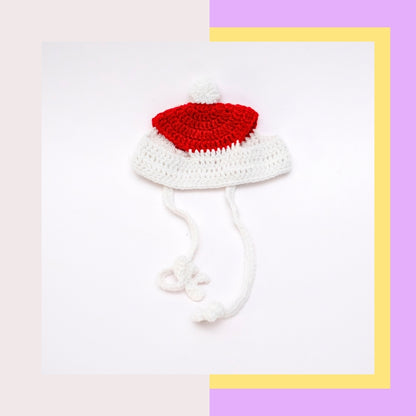 HRIKU® Woollen Pet Cap, Indian-Made, Handcrafted Fashion - Red Joy