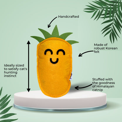 HRIKU® Felt Catnip Toy Ananas (Pineapple), Organic Himalayan Catnip, Handcrafted