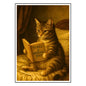 HRIKU® Art Prints - Quirky Cat & Dog Designs - Academic Cat (Without Frame)