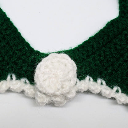 HRIKU® Christmas Wool Crochet Cat Muffler - Cozy & Festive (Green)
