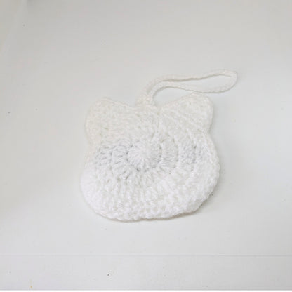 HRIKU® Woollen Cat Coin Pouch/Ear Bud pouch, Indian-Made, Handcrafted