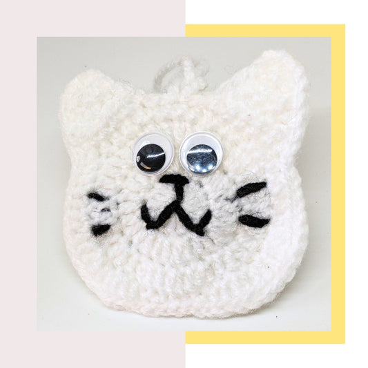 HRIKU® Woollen Cat Coin Pouch/Ear Bud pouch, Indian-Made, Handcrafted